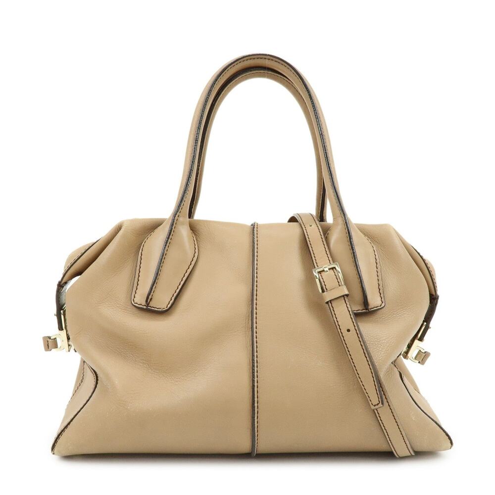Tod's D-Cube Leather Handbag Beige